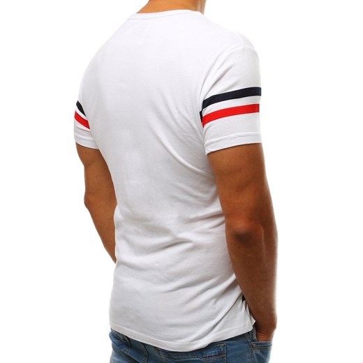 T-shirt męski z nadrukiem biały (rx3519)  Dstreet M promocyjna cena  