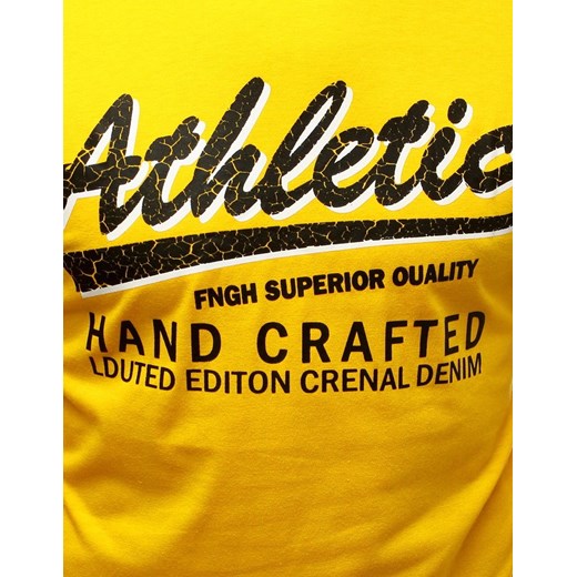 T-shirt męski z nadrukiem żółty (rx3529) Dstreet  L okazja  