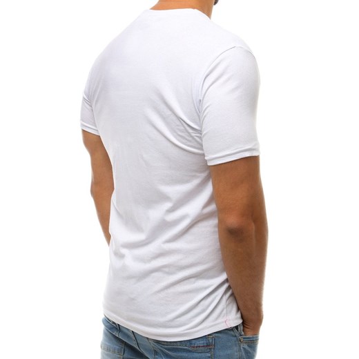 T-shirt męski z nadrukiem biały (rx3594)  Dstreet XL okazyjna cena  