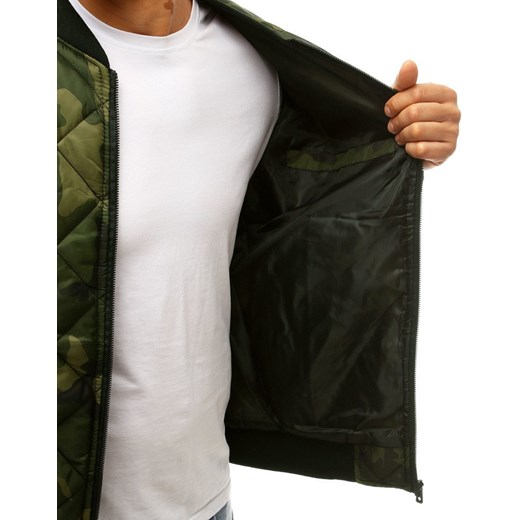 Kurtka męska pikowana bomber jacket moro zielona (tx2684) Dstreet  XXL okazyjna cena  