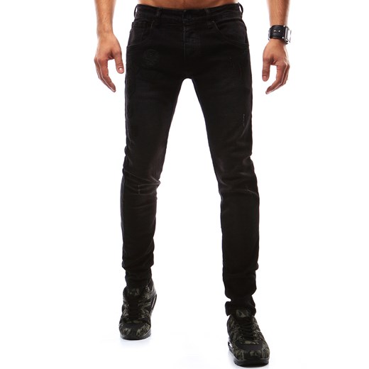 Spodnie jeansowe męskie czarne (ux0910)
