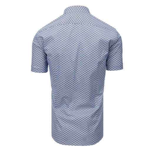 Koszula męska we wzory z krótkim rękawem biała (kx0904) Dstreet  XXL 