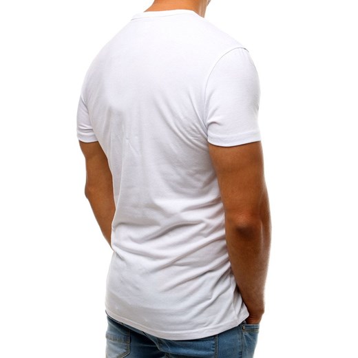 T-shirt męski z nadrukiem biały (rx3520) Dstreet  L  wyprzedaż 