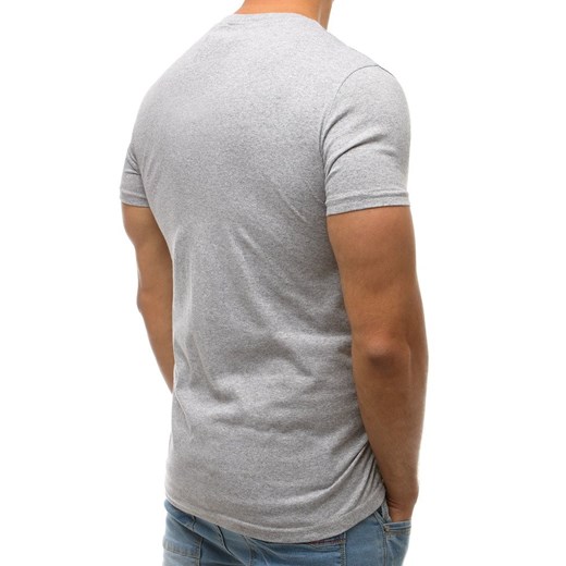 T-shirt męski z nadrukiem szary (rx3595) Dstreet  M okazja  