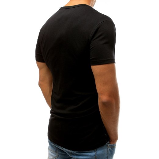 T-shirt męski z nadrukiem czarny (rx3532)  Dstreet L okazja  