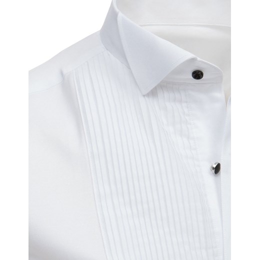Koszula smokingowa z plisami biała (dx1746)  Dstreet M 