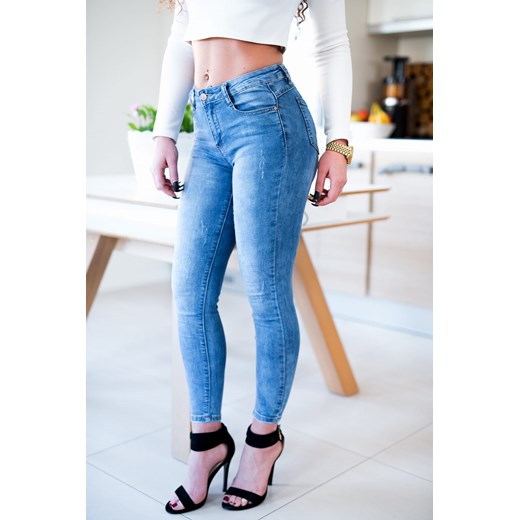 Z501 Spodnie damskie modelujące pośladki jeansowe rurki z push up rozmiar xs s m l xl  Dehe.pl M 