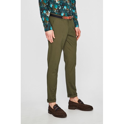 Spodnie męskie Selected zielone tkaninowe 