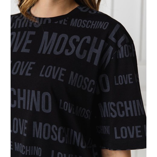 Bluzka damska czarna Love Moschino z krótkim rękawem 