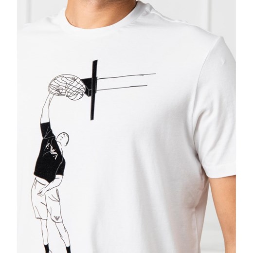 T-shirt męski Emporio Armani biały wiosenny z krótkim rękawem 