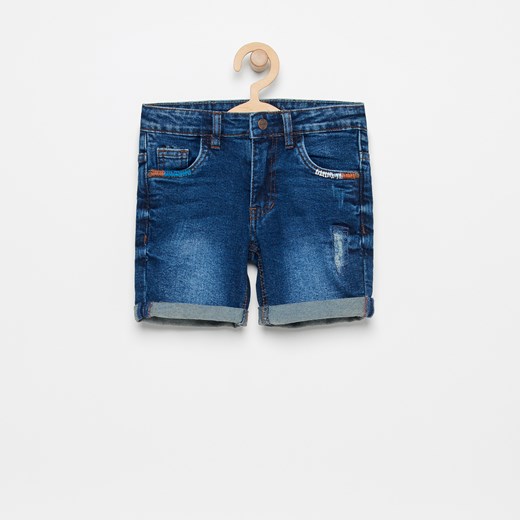 Reserved - Jeansowe szorty z przetarciami - Granatowy