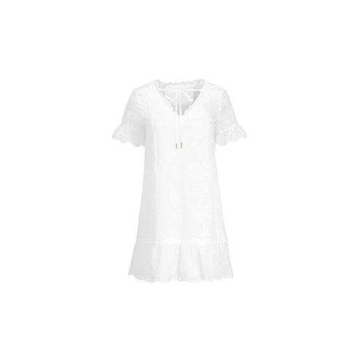 Patrizia Pepe sukienka z krótkimi rękawami na spacer biała w serek 