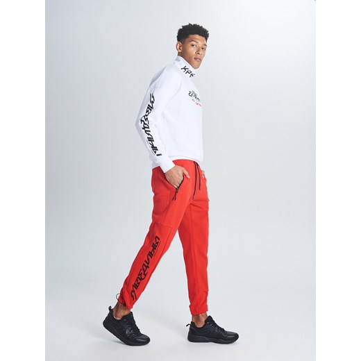 Cropp - Spodnie dresowe z ociepleniem - Czerwony Cropp  XS 