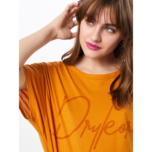 Bluzka damska Drykorn pomarańczowy z okrągłym dekoltem 