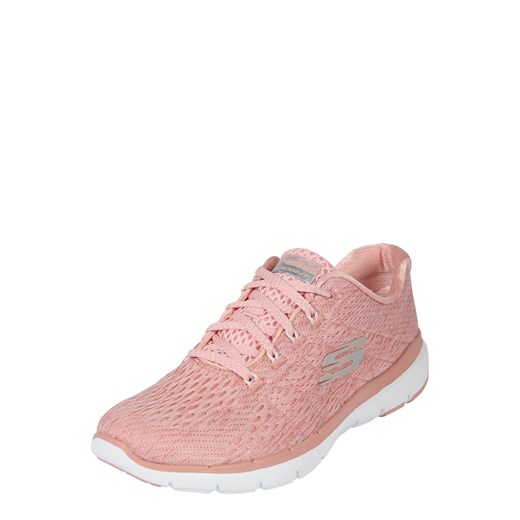 Buty sportowe damskie różowe Skechers do biegania młodzieżowe na płaskiej podeszwie 