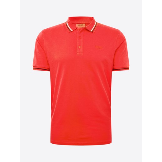 Czerwony t-shirt męski Hugo Boss casual bez wzorów 