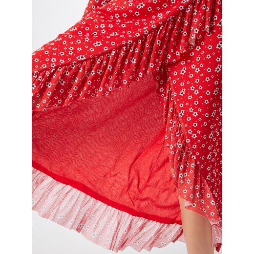 NA-KD sukienka midi czerwona na spacer z długim rękawem 
