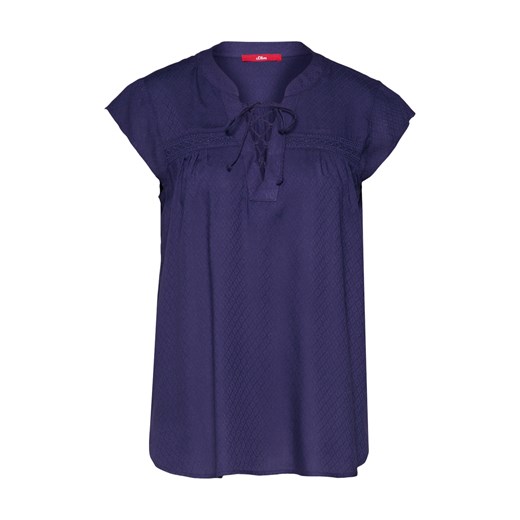 Niebieska bluzka damska S.oliver Red Label z wiskozy z krótkim rękawem 