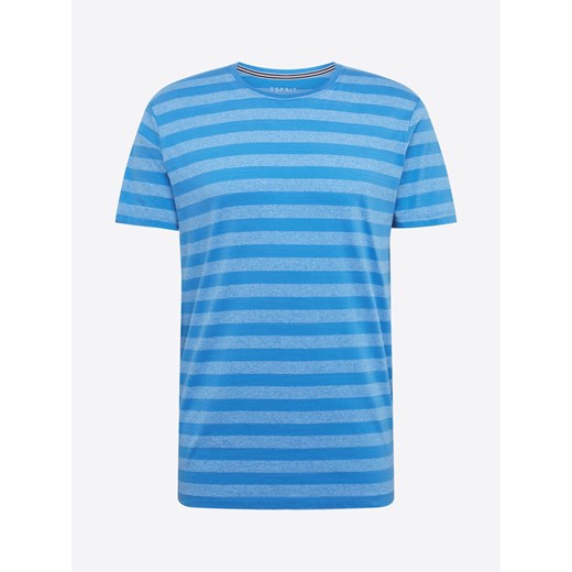 T-shirt męski Esprit niebieski z krótkim rękawem z bawełny 