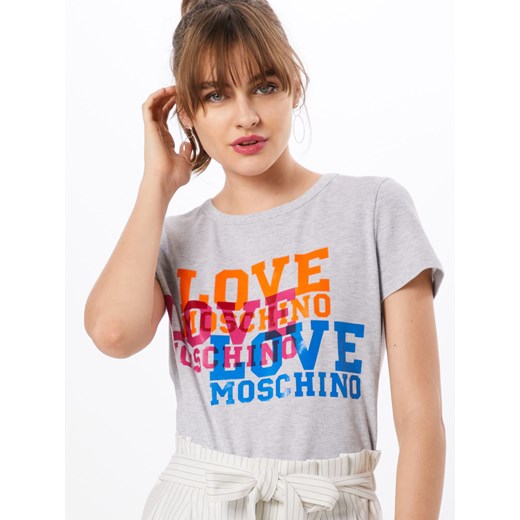 Bluzka damska Love Moschino z krótkim rękawem z okrągłym dekoltem młodzieżowa 