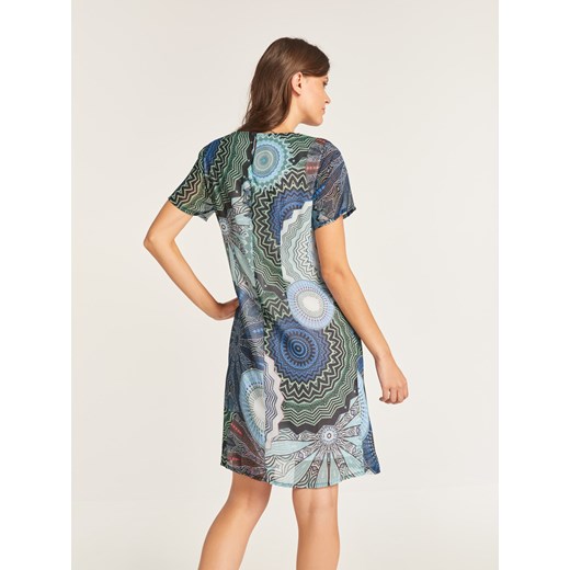 Sukienka Heine z krótkimi rękawami na spacer w abstrakcyjnym wzorze 