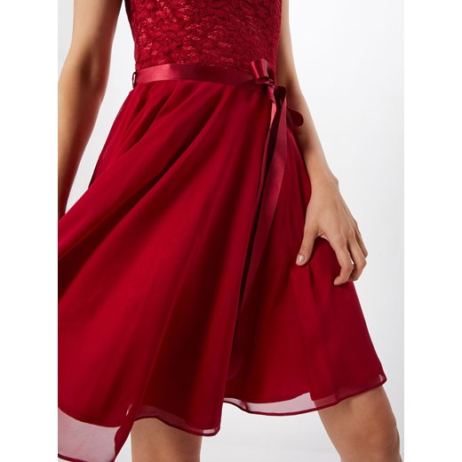 Sukienka Swing z szyfonu z kokardką mini czerwona 