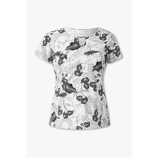 Bluzka damska Yessica z krótkim rękawem z okrągłym dekoltem w abstrakcyjne wzory 