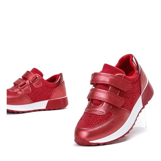 Czerwone dziewczęce buty sportowe Elsane - Obuwie Royalfashion.pl  31 