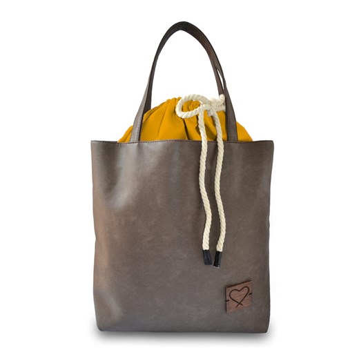 Shopper bag brązowa Xiss elegancka na ramię matowa 