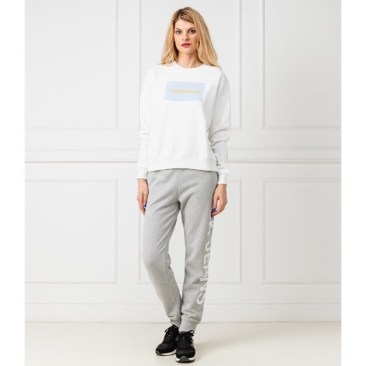Bluza damska biała Calvin Klein krótka jesienna 