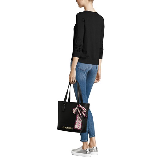 Shopper bag Love Moschino ze zdobieniami z aplikacjami elegancka 