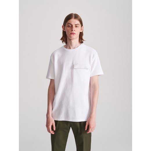 Reserved - T-shirt z kieszenią - Biały Reserved  XL 