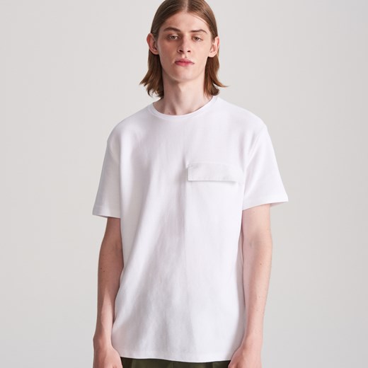 Reserved - T-shirt z kieszenią - Biały Reserved  XL 