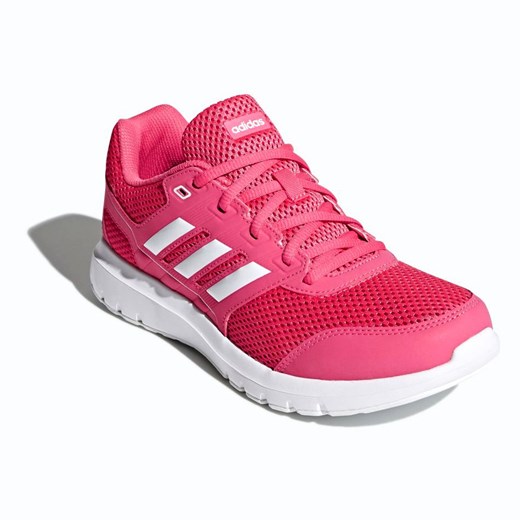 Buty sportowe damskie Adidas do biegania różowe sznurowane na płaskiej podeszwie ze skóry 