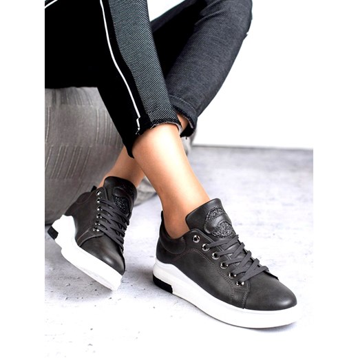Buty sportowe damskie Weide casualowe młodzieżowe ze skóry ekologicznej wiązane 