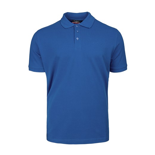 T-shirt męski niebieski Pierre Cardin z krótkim rękawem 