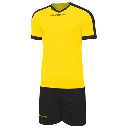 Komplet piłkarski Givova Revolution żółto-czarny poliestrowy