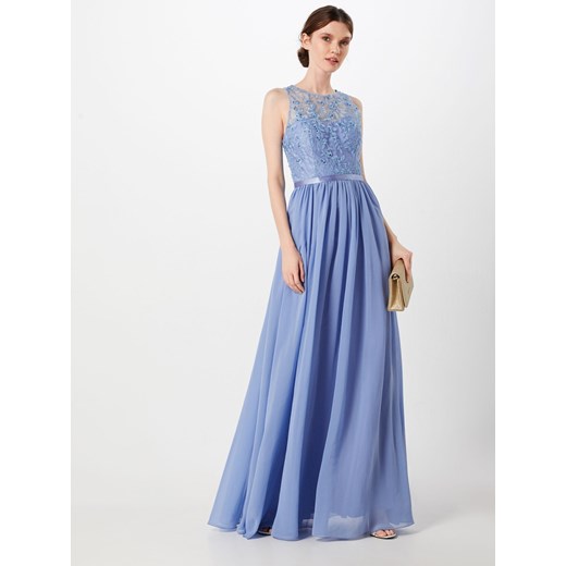Niebieska sukienka Laona rozkloszowana maxi na karnawał elegancka 