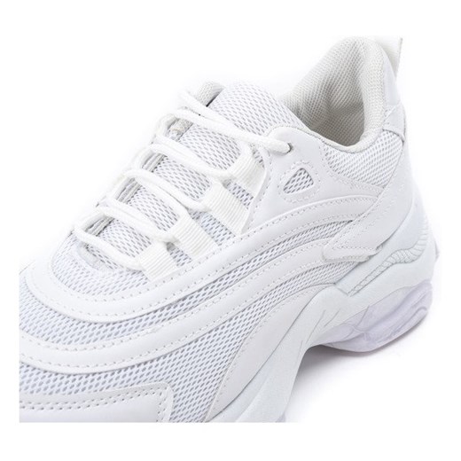 Buty sportowe damskie białe Royalfashion.pl sneakersy sznurowane bez wzorów młodzieżowe 