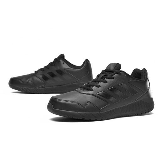 Buty sportowe damskie Adidas do biegania czarne bez wzorów na płaskiej podeszwie 
