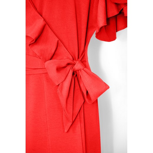 Czerwona sukienka maxi na lato kopertowa  Bien Fashion L 
