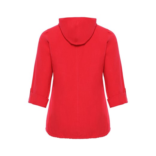 Bluza damska czerwona bez wzorów krótka 
