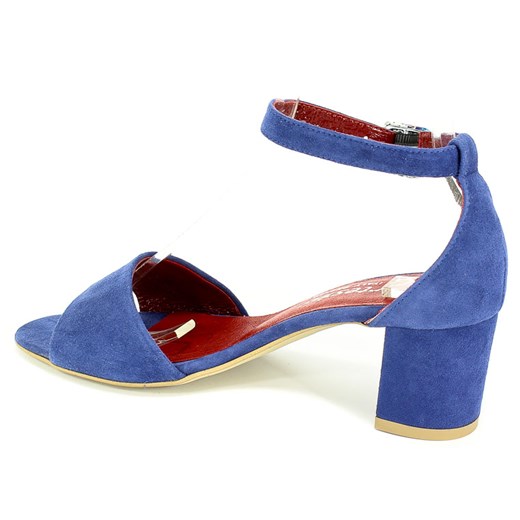 Sandały damskie niebieskie Cortesini zamszowe gładkie eleganckie 