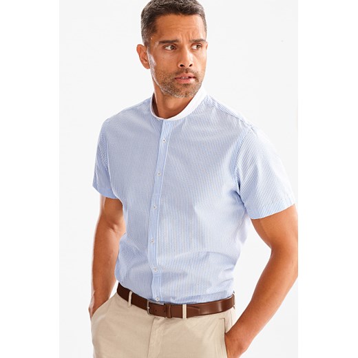 C&A Koszula biznesowa-Slim Fit-stójka-w paski, Biały, Rozmiar: S