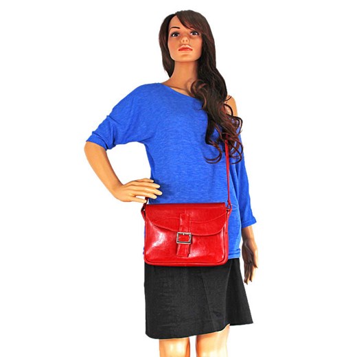 DAN-A T188 czerwona torebka skórzana damska listonoszka skorzana-com niebieski na telefon