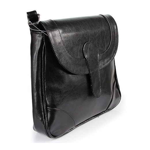 DAN-A T199 czarna torebka skórzana listonoszka skorzana-com szary z kieszeniami