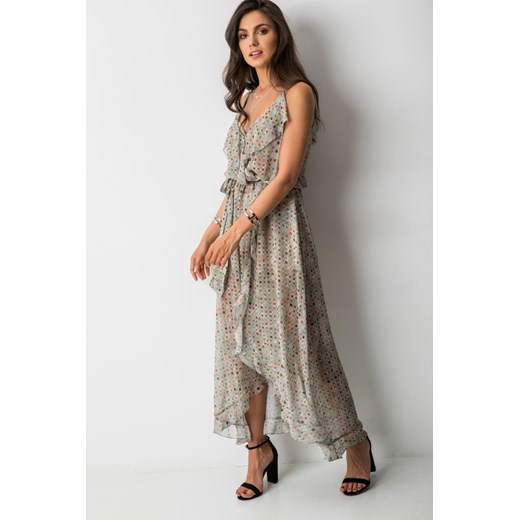 Scarlett Sukienka Maxi Print Khaki