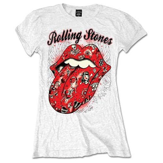 Rolling Stones "Tattoo" Flash "White Ladies T-Shirt Size: Medium