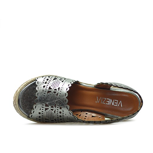 Sandały damskie Venezia bez wzorów ze skóry 