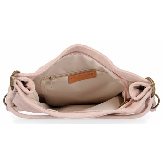 Shopper bag Vittoria Gotti z zamszu skórzana bez dodatków na ramię
